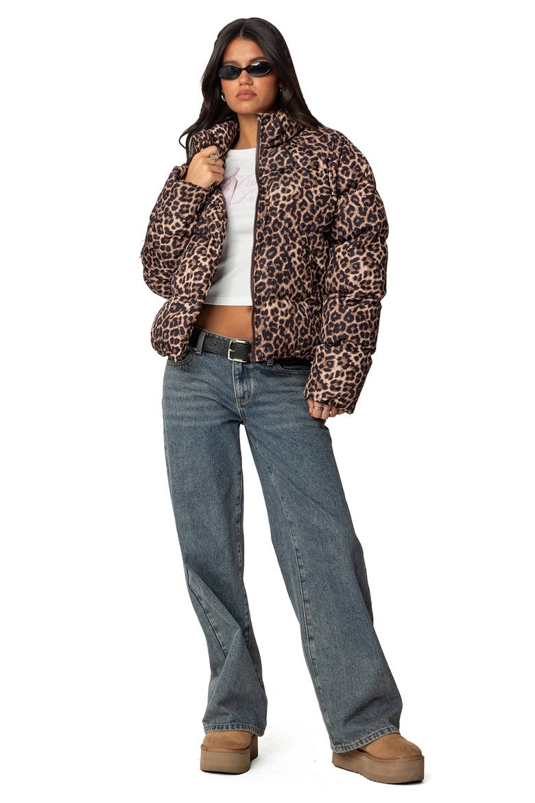 Dalya Leopard Print Puffer Jacket, Alternate, color, LEOPARD