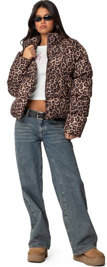 Dalya Leopard Print Puffer Jacket