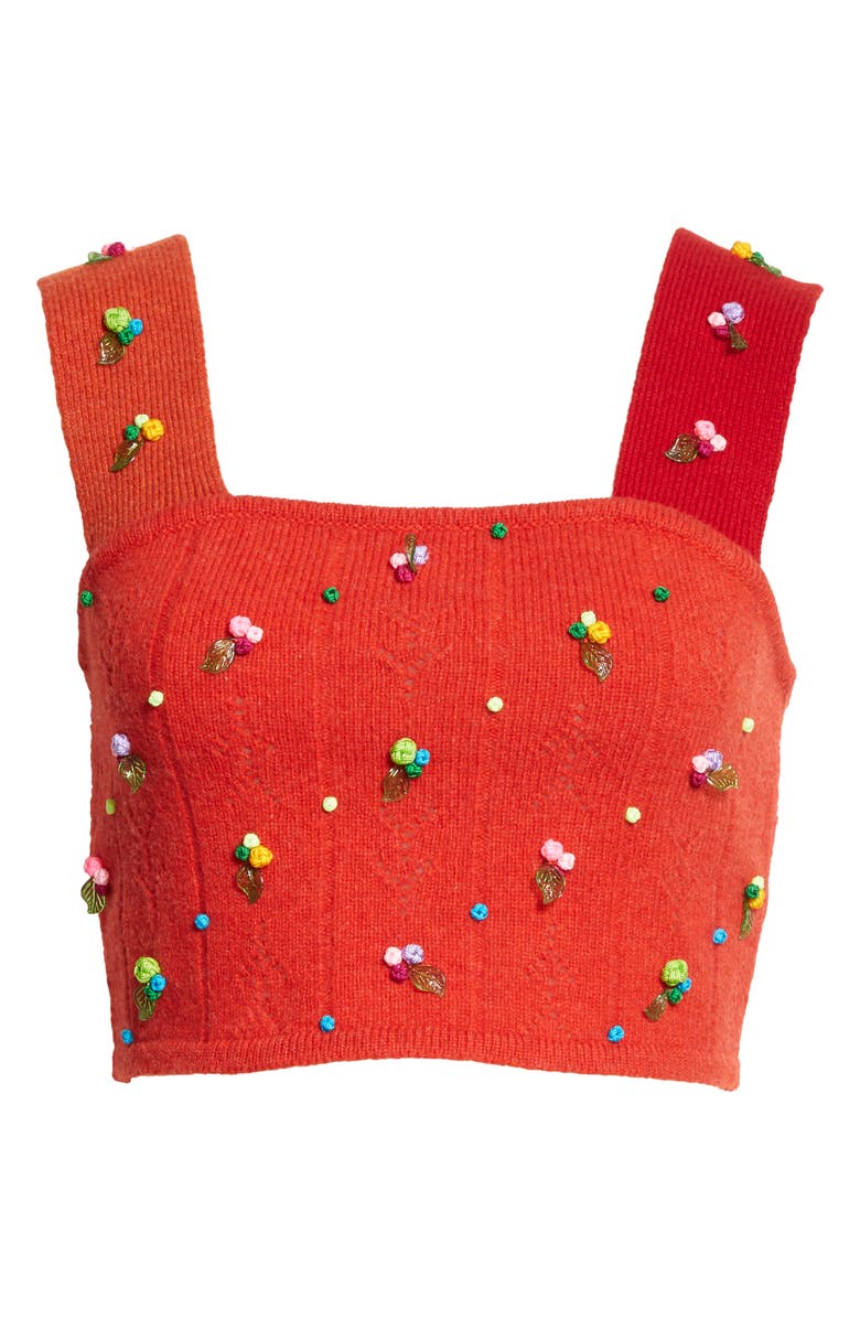 YanYan Rosie Pointelle Lambswool Crop Top, Alternate, color, 