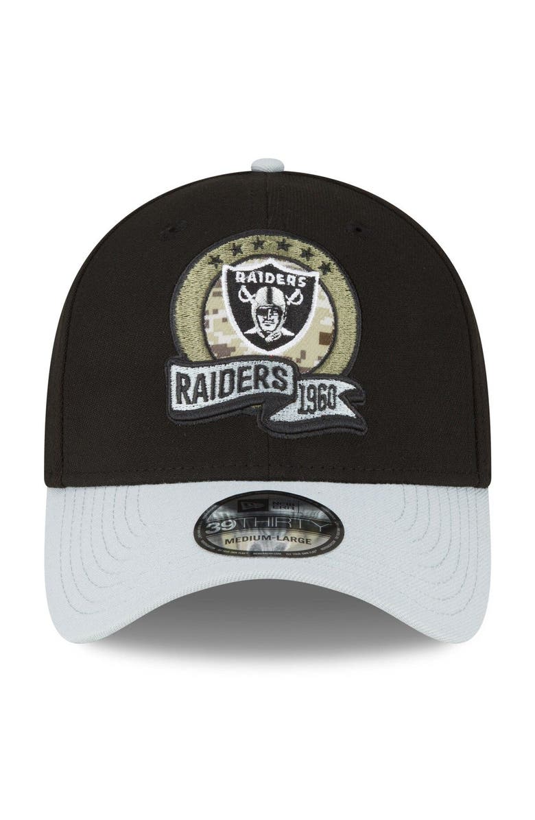 New Era Men's New Era Black Las Vegas Raiders 2022 Salute To Service 39THIRTY Flex Hat, Alternate, color, 