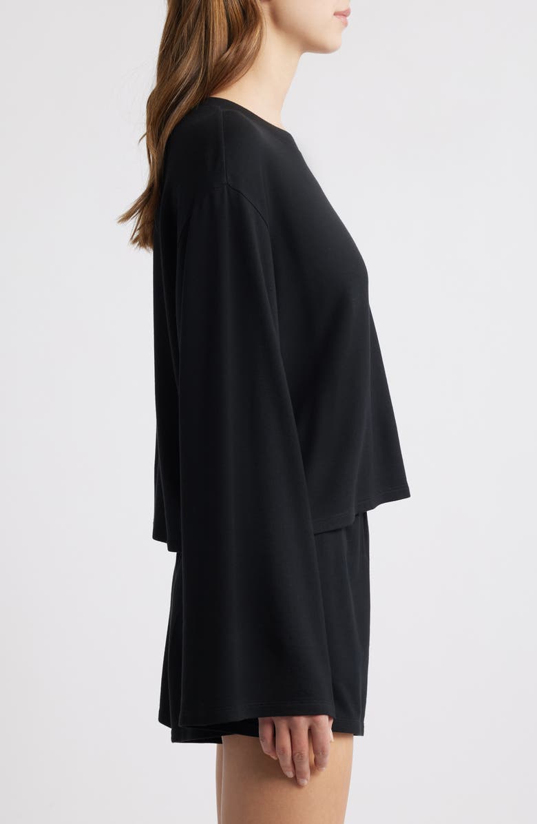 Open Edit Solid Stretch Modal Short Pajamas, Alternate, color, Black