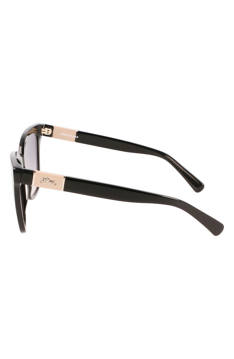 Longchamp Le Pliage 54mm Gradient Rectangle Sunglasses, Alternate, color, Black