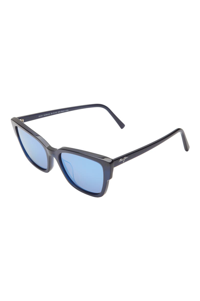 55mm Polarized Cat Eye Sunglasses, Alternate, color, BLUE BLUE BLUE