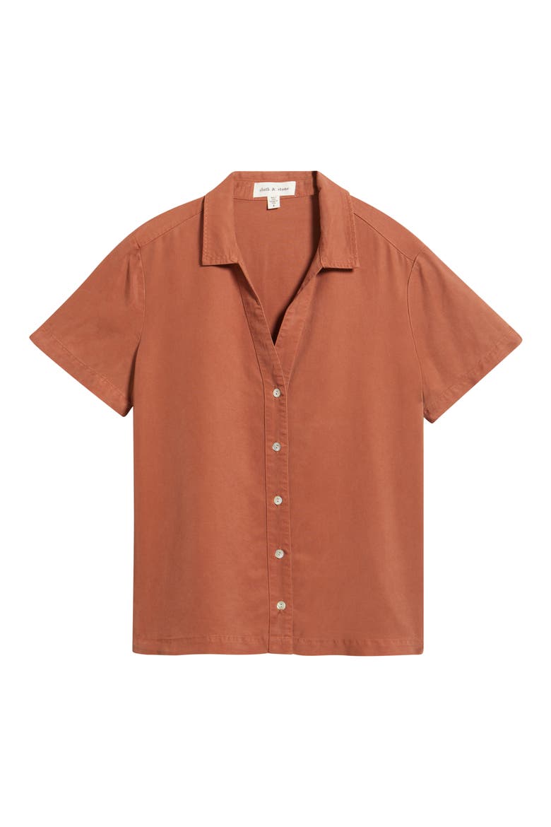 Flowy Button-Up Shirt, Alternate, color, TOPAZ HONEY