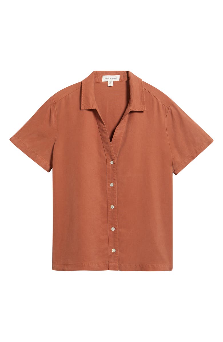 Cloth & Stone Flowy Button-Up Shirt, Alternate, color, Topaz Honey