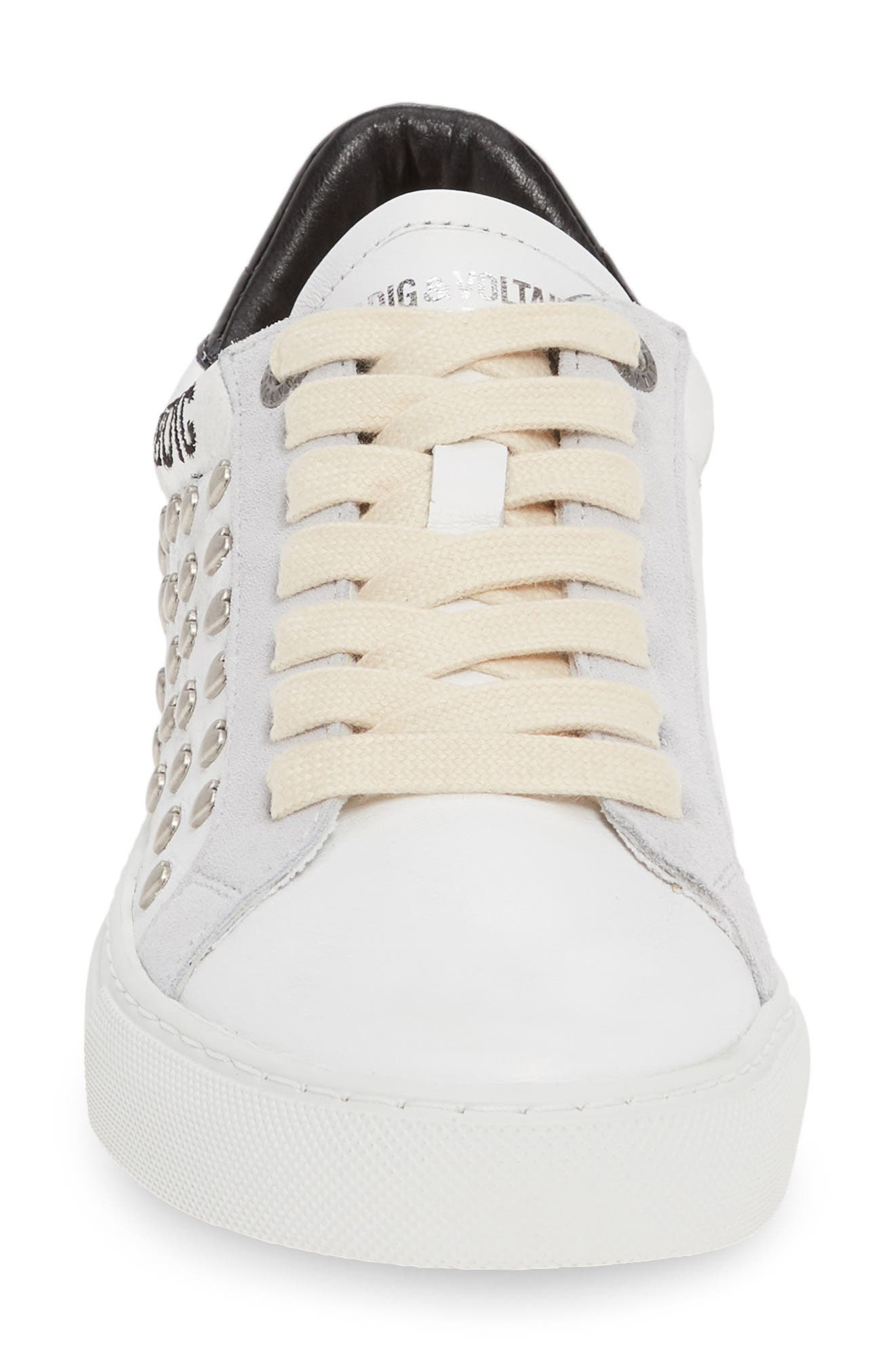 Zadig & Voltaire ZV1747 Heart Stud Sneaker, Alternate, color, 