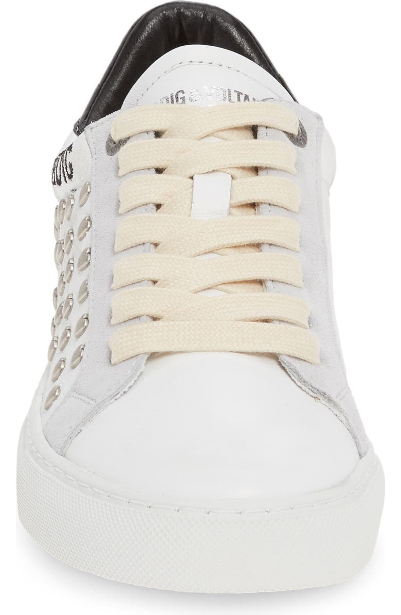 Zadig & Voltaire ZV1747 Heart Stud Sneaker, Alternate, color,