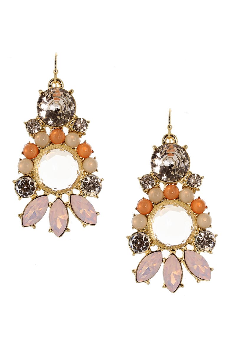 Fontane Translucent Drop Earrings, Main, color, PINK MULTI