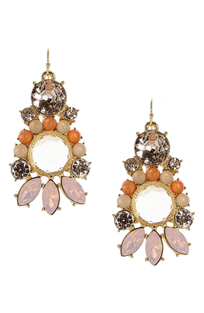 OLIVIA WELLES Fontane Translucent Drop Earrings, Main, color, Pink Multi