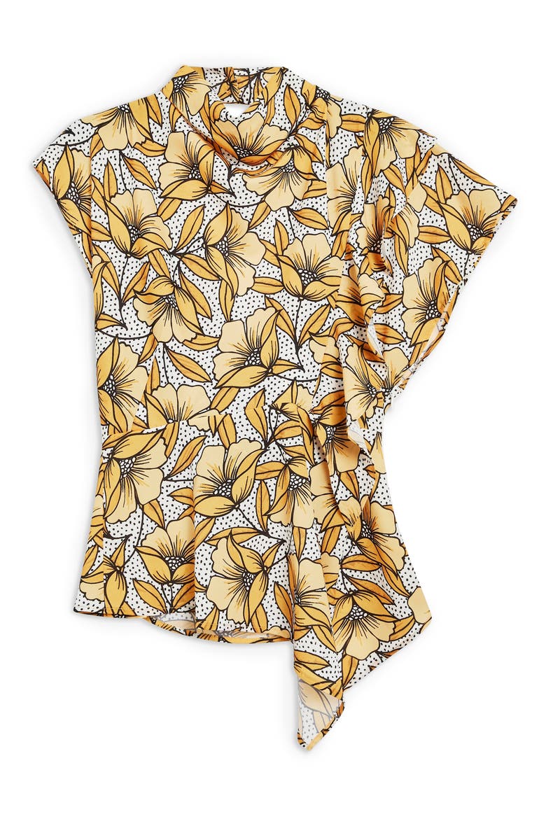 Ruffle Blouse, Alternate, color, YELLOW MULTI