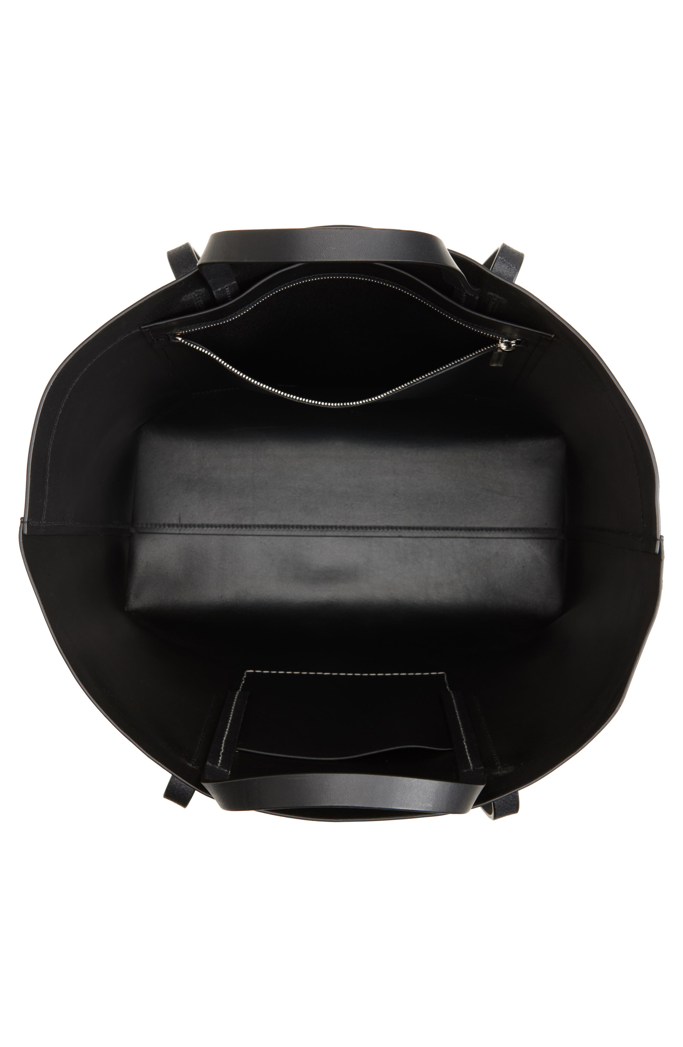 Rick Owens Hollywood Leather Shopper, Alternate, color, Black