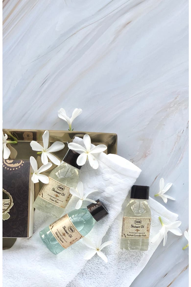 Shower Oil Trio Gift Set  Delicate Jasmine, Patchouli Lavender Vanilla, Green Rose, Alternate, color, Jasmine, P-L-V, Green Rose