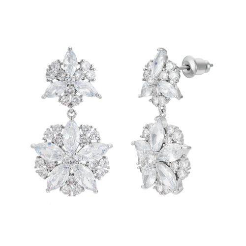 Untamed Petals Empress Crystal Earrings In Metallic