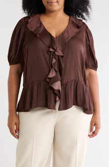 Ruffle Short Sleeve Peplum Top