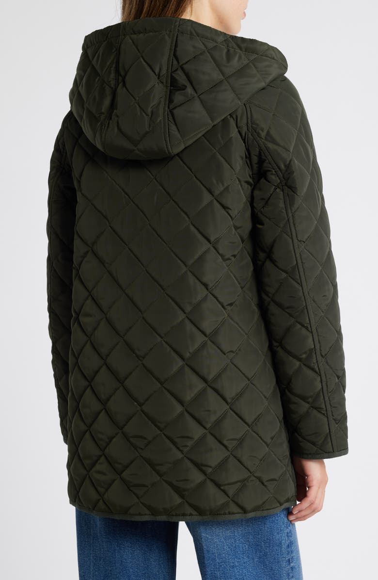 Lucky Brand Quilted A-Lined Hooded Coat, Alternate, color, 