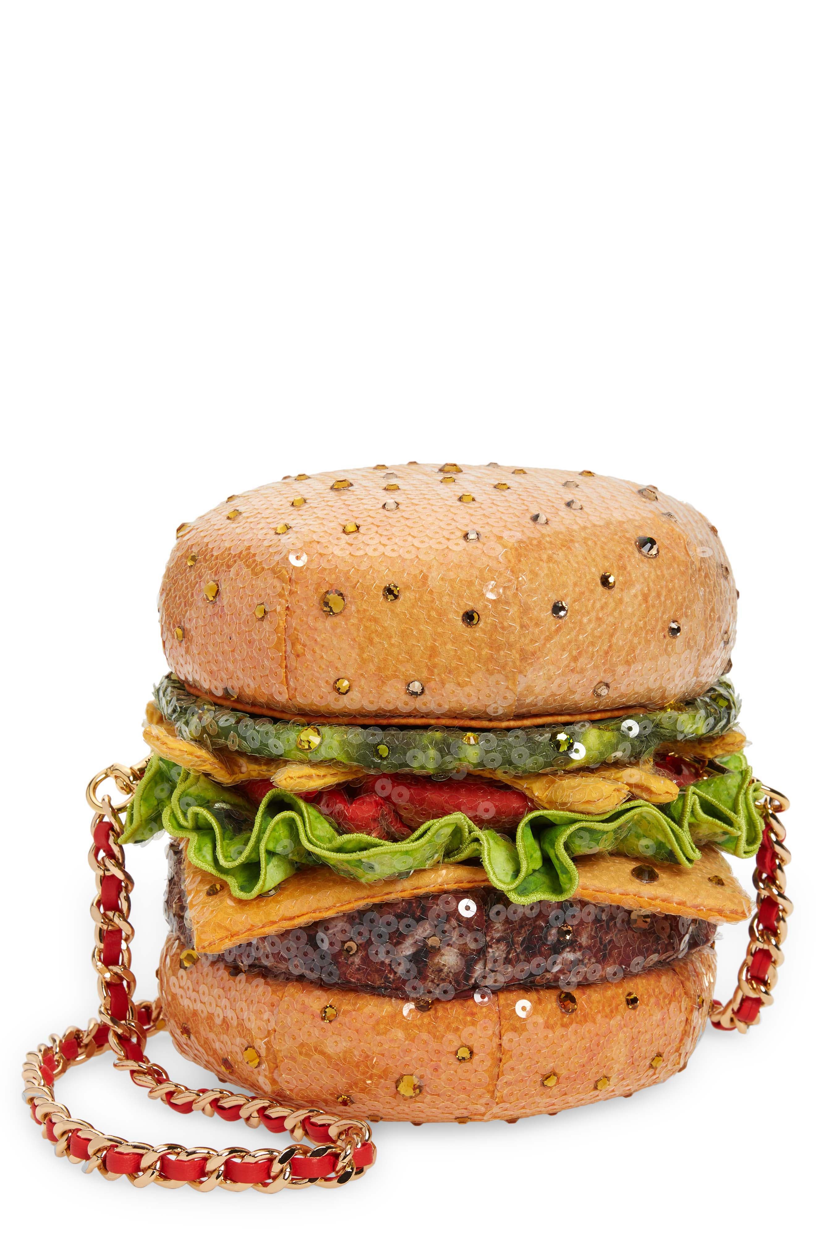 Moschino Diner Group Sequin Cheeseburger Clutch, Main, color, 