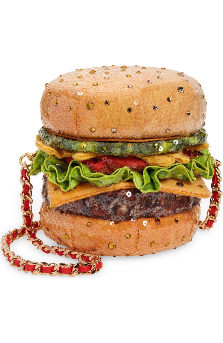 Moschino Diner Group Sequin Cheeseburger Clutch, Main, color,