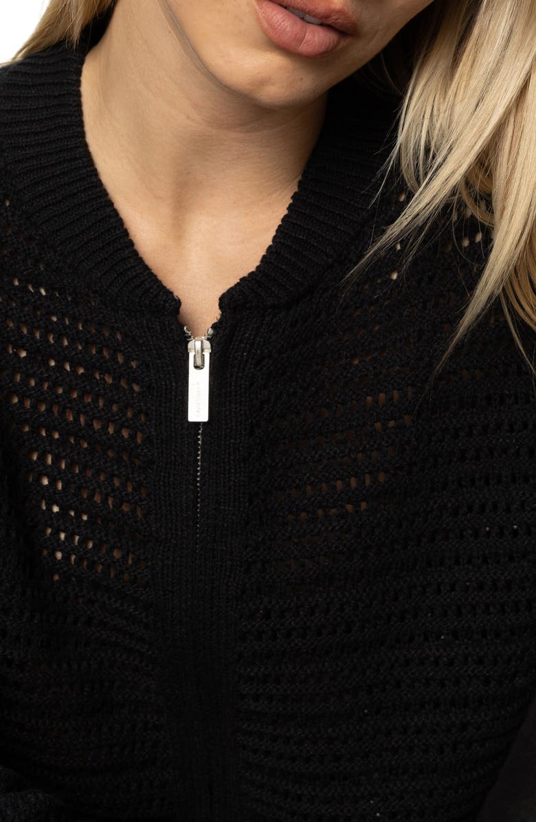 Sanctuary Open Stitch Cotton Bomber Cardigan, Alternate, color,