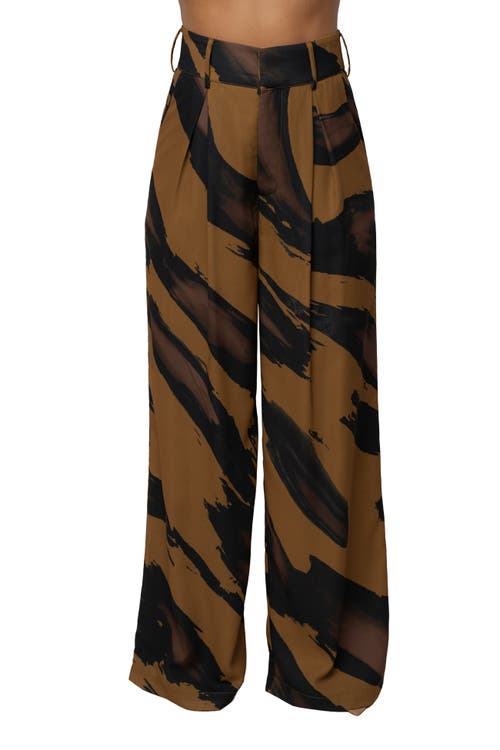 Jluxlabel Soft Pleated Trouser In Gold Dusk