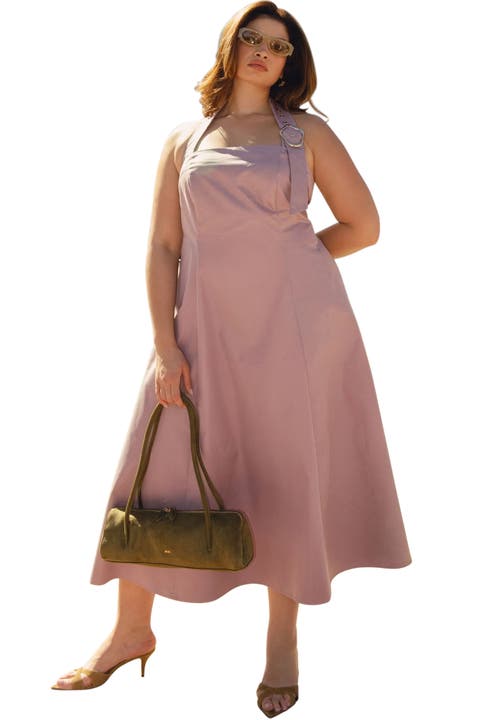 Buckle Neckline Maxi Dress (Plus)