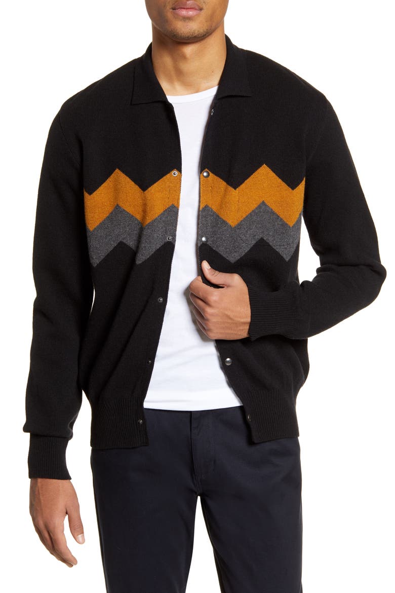 Roxwell Knit Wool Jacket, Main, color, MILLS BLACK