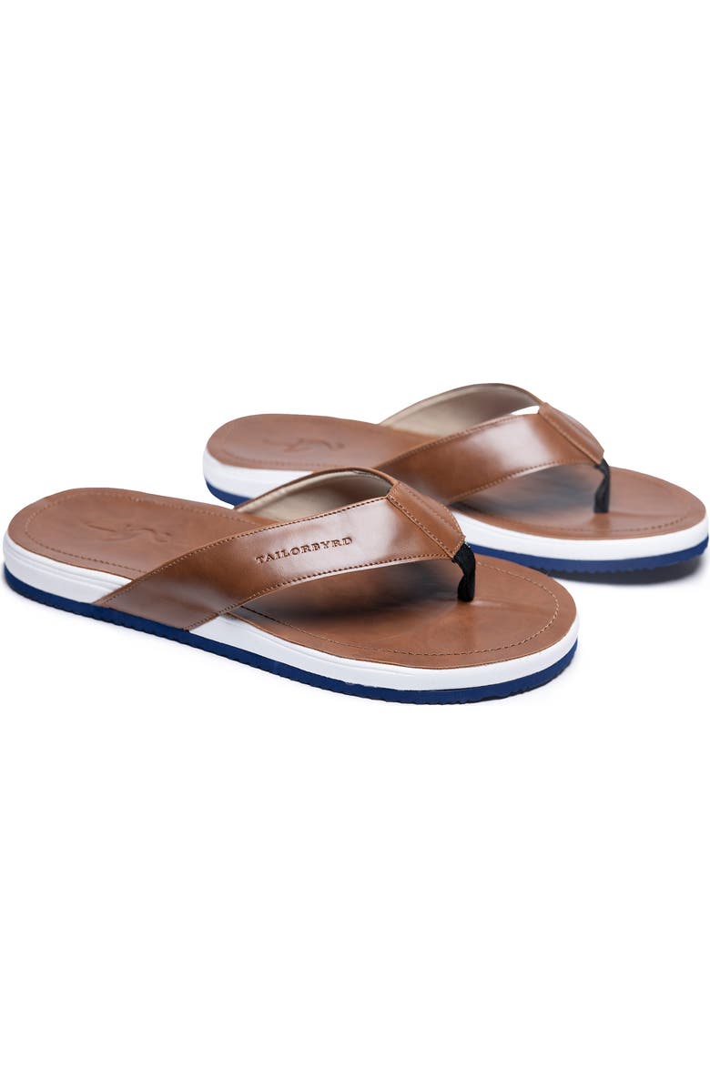 TailorByrd Tim Faux Leather Flip Flop, Main, color, Tan