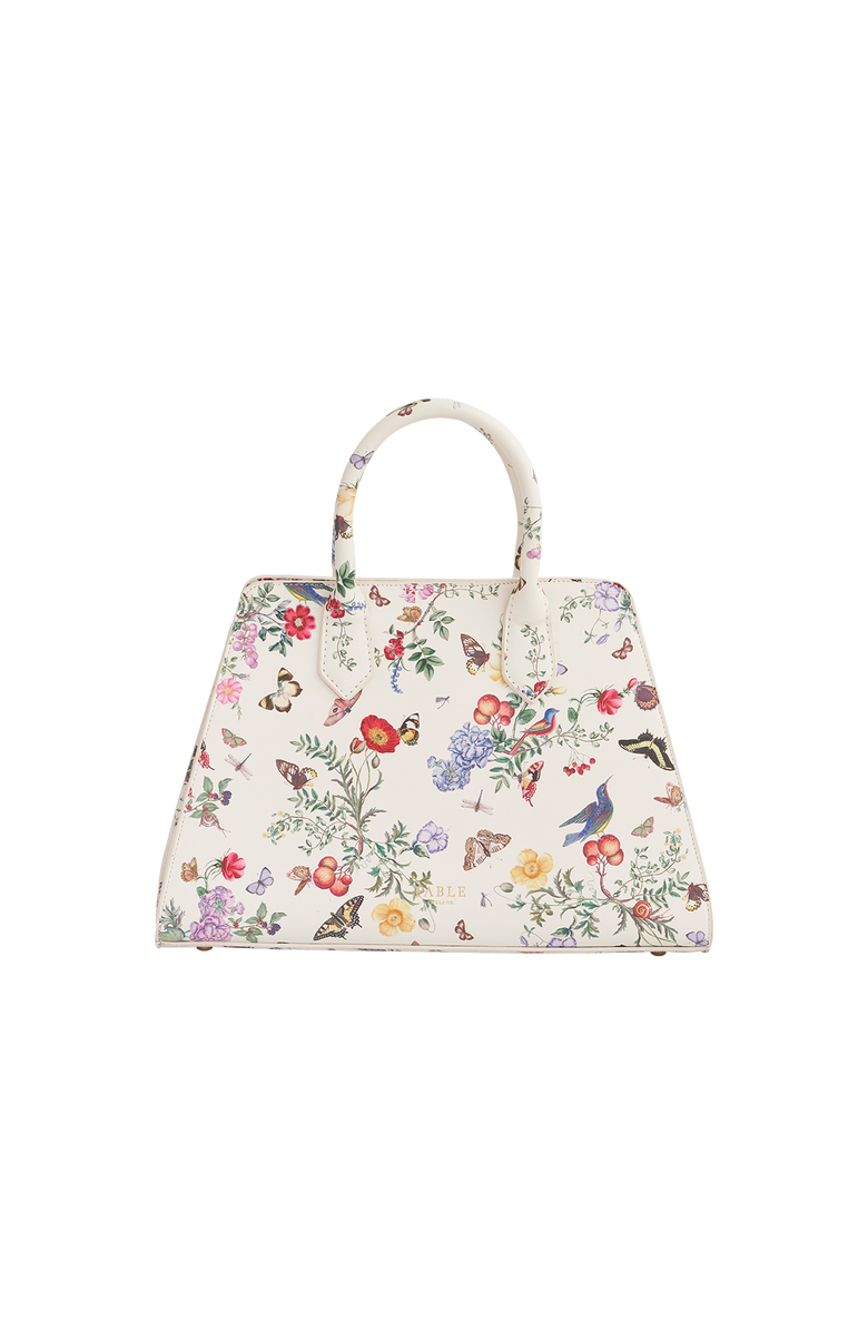 Fable England Alice Garden Medium Structured Tote, Alternate, color, Ivory