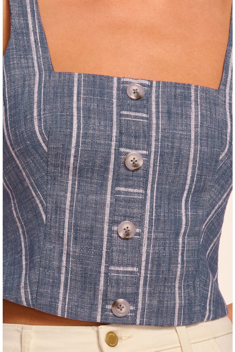 Olive Stripe Cotton Blend, Alternate, color, INDIGO STRIPE