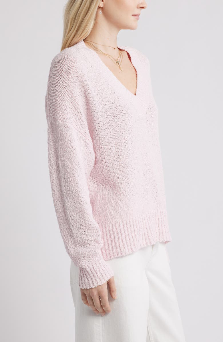 BP. Oversize V-Neck Sweater, Alternate, color, Pink Soda