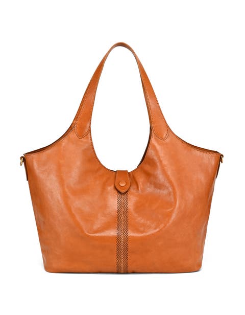 Marigold Genuine Leather Spacious Refined Carryall Tote