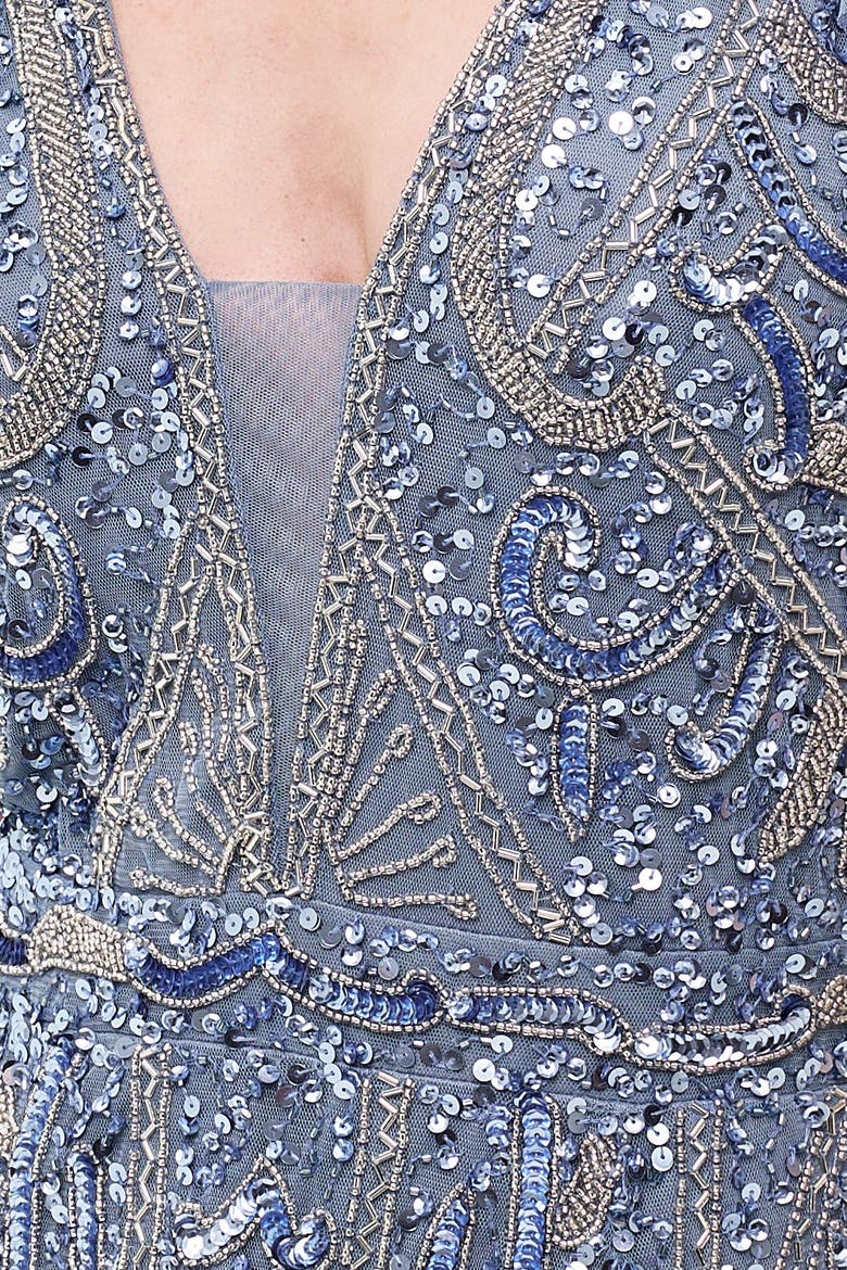 Embellished Sequin Maxi Gown, Alternate, color, POWDER BLUE