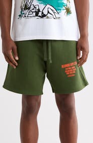 Billionaire Boys Club Satellite Logo Detail Cotton Fleece Drawstring Shorts