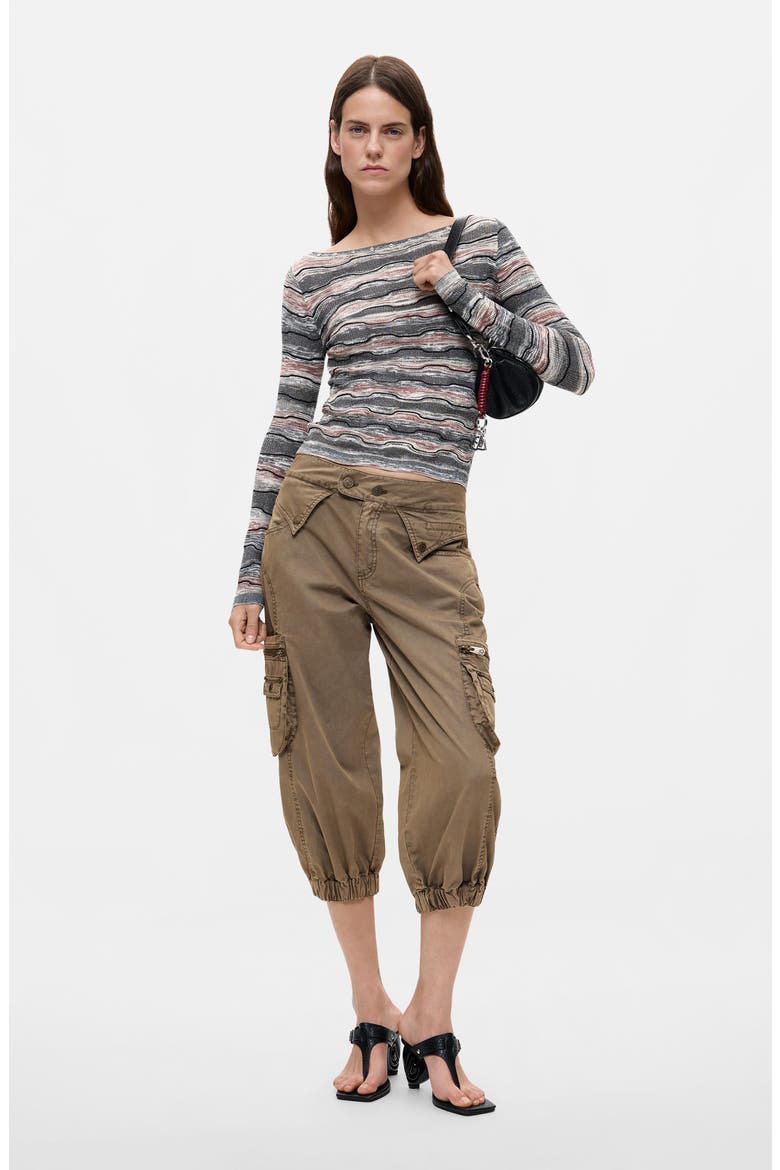Wavy Stripe Sweatshirt, Alternate, color, DARK GREY