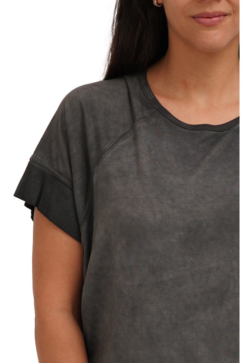 Raglan Sleeve Crewneck T-shirt, Alternate, color, BLACK