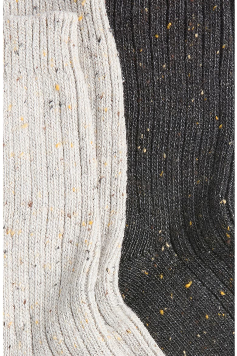 Nep Rib Assorted 2-Pack Crew Socks, Alternate, color, LIGHT GREY HEATHER PACK