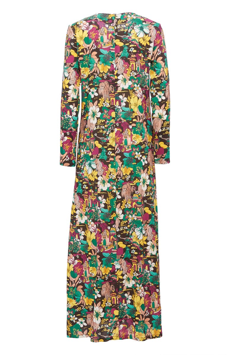 La DoubleJ Long Sleeve Swing Dress, Main, color, Temples Multicolor