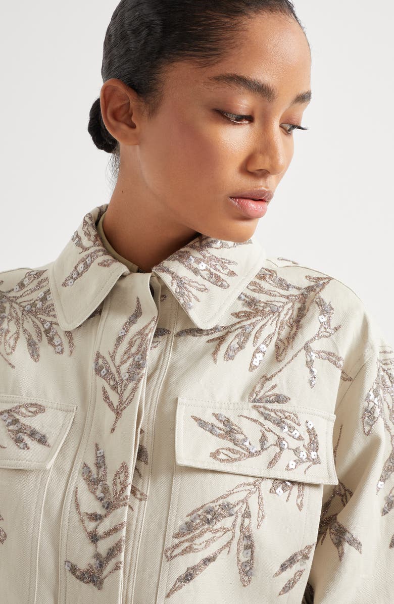 Brunello Cucinelli Flora Embroidery outerwear, Alternate, color, 