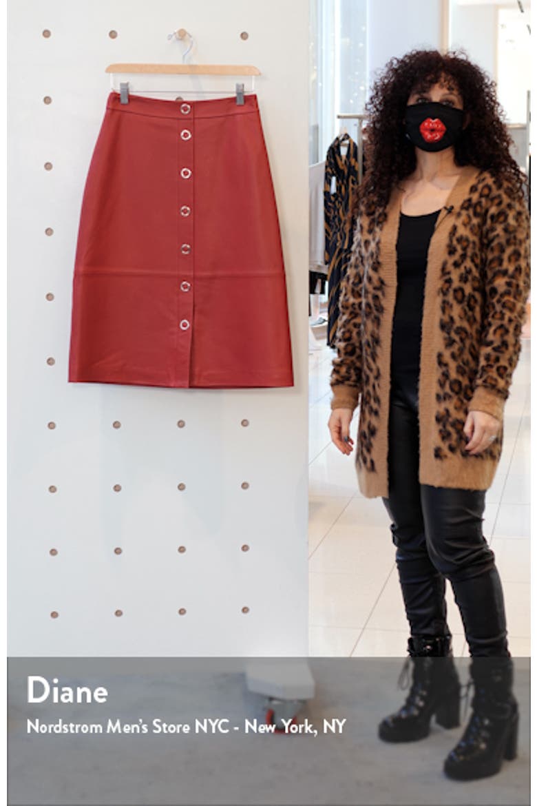 Snap Front Leather Pencil Skirt video