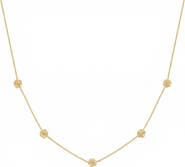 MADE BY MARY Cubic Zirconia Birthstone Flower Station Necklace