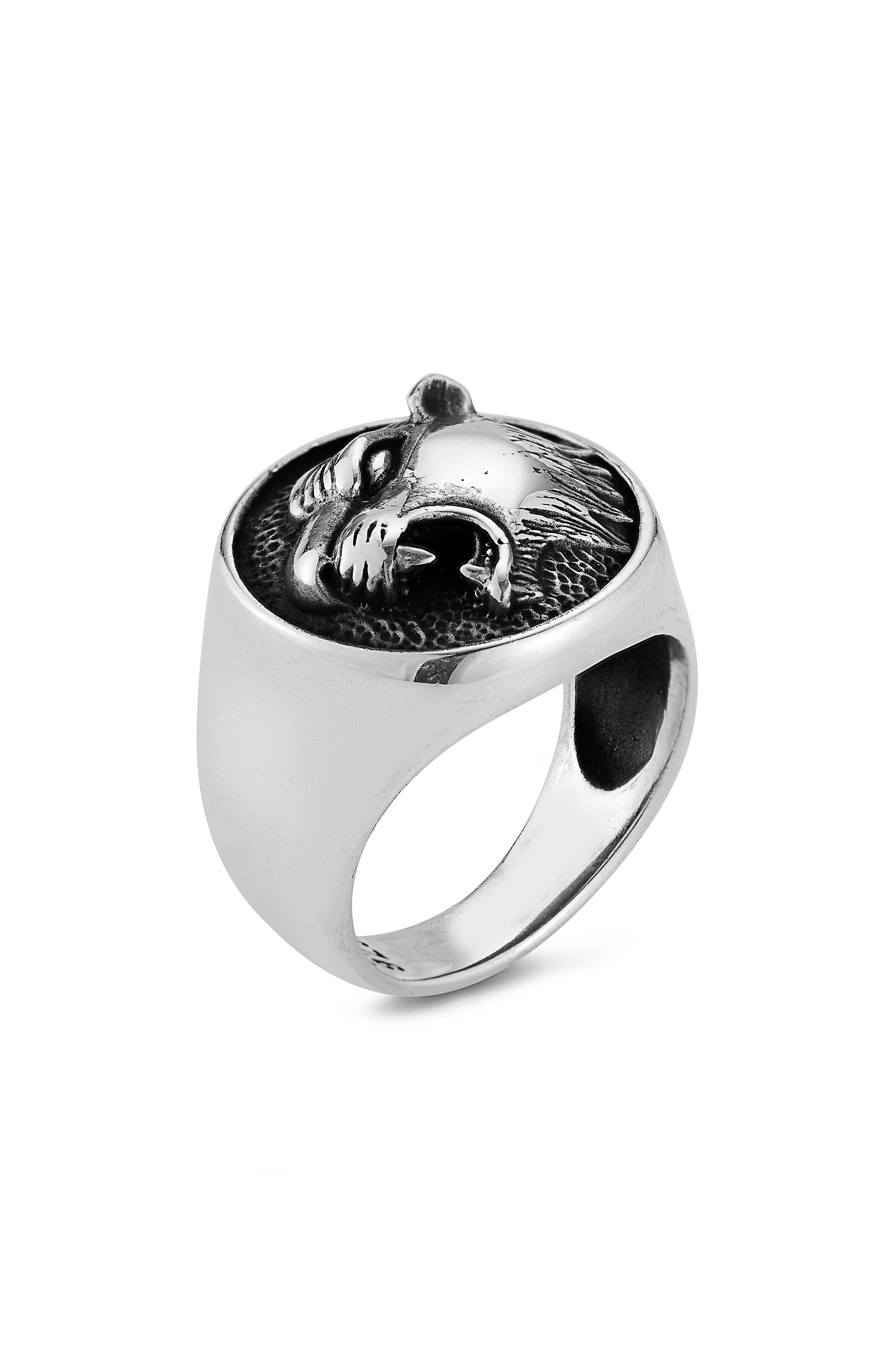 Yield of Men Men's Sterling Silver Oxidized Roaring Tiger Ring