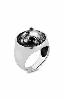 Yield of Men Men's Sterling Silver Oxidized Roaring Tiger Ring