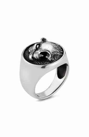Yield of Men Men's Sterling Silver Oxidized Roaring Tiger Ring
