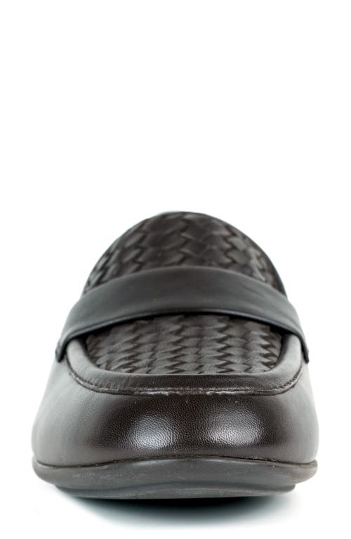 Gentle Souls By Kenneth Cole Crew Woven Leather Loafer In Chocolate Leather