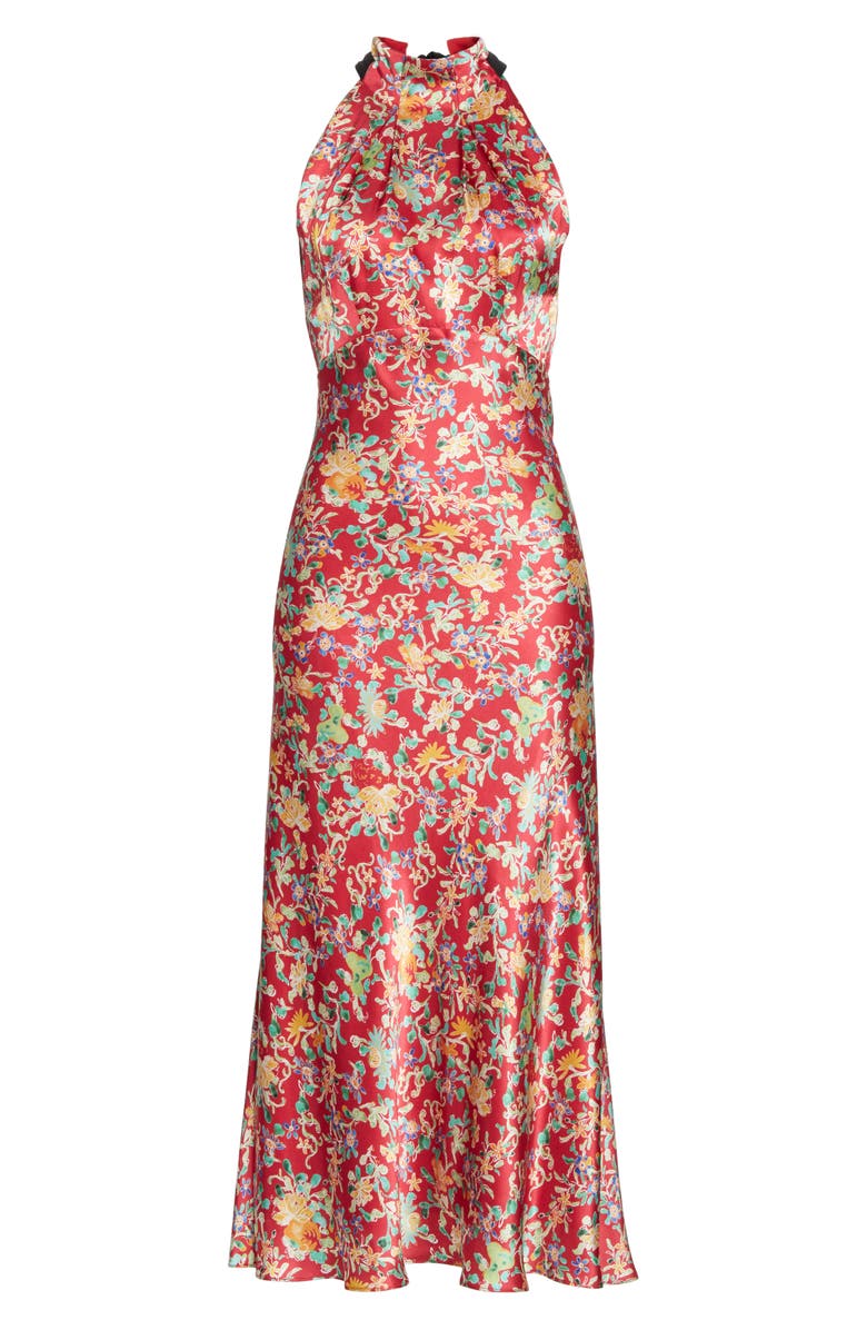 SALONI Michelle Silk Midi Dress, Alternate, color, 