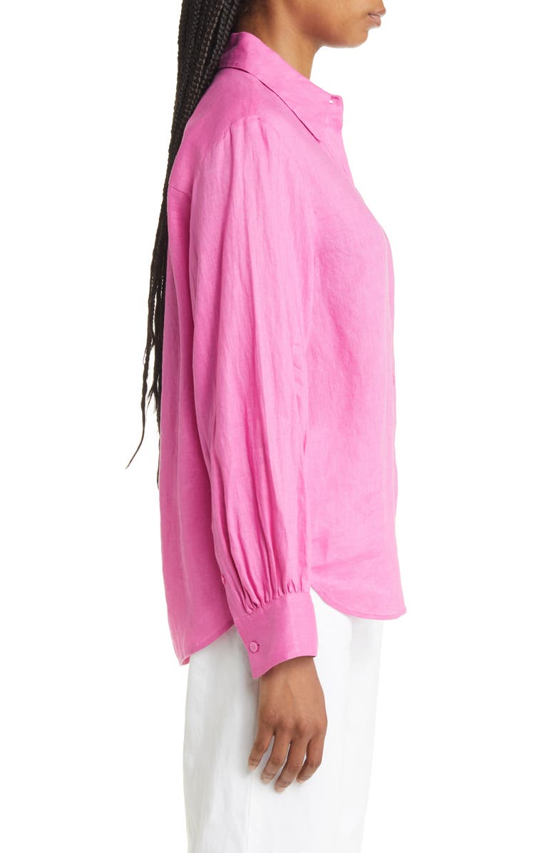& Other Stories Linen Button-Up Shirt, Alternate, color, Pink