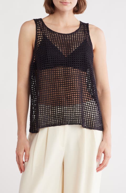 Sheer Organic Linen Sleeveless Sweater