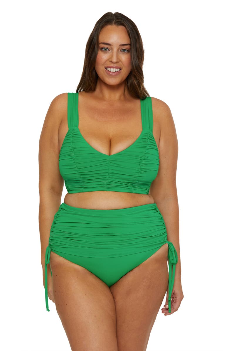 Becca Etc. Color Code Skirted Bikini Bottoms, Alternate, color, Emerald