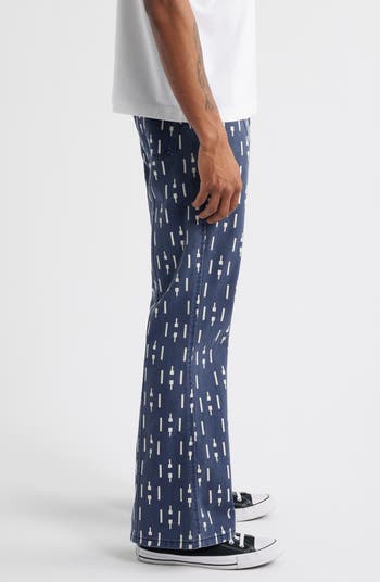 Print Riding Flare Jeans