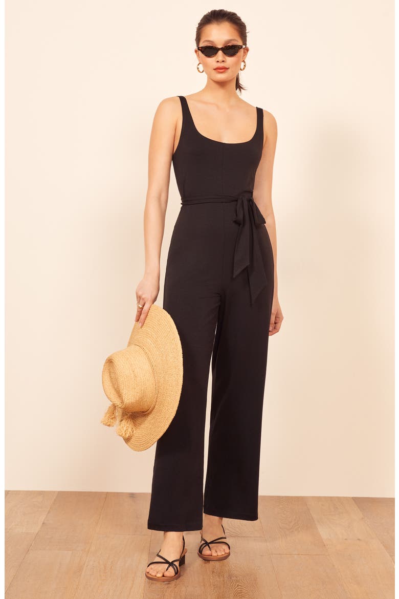 June Sleeveless Jumpsuit, Alternate, color, BLACK