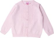 RuffleButts Girls Lightweight Pointelle Cardigan
